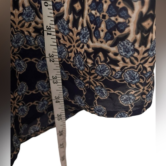 Umgee Blue and Tan Dress/Swimsuit Cover on Playful Pattern Size L - Picture 6 of 8